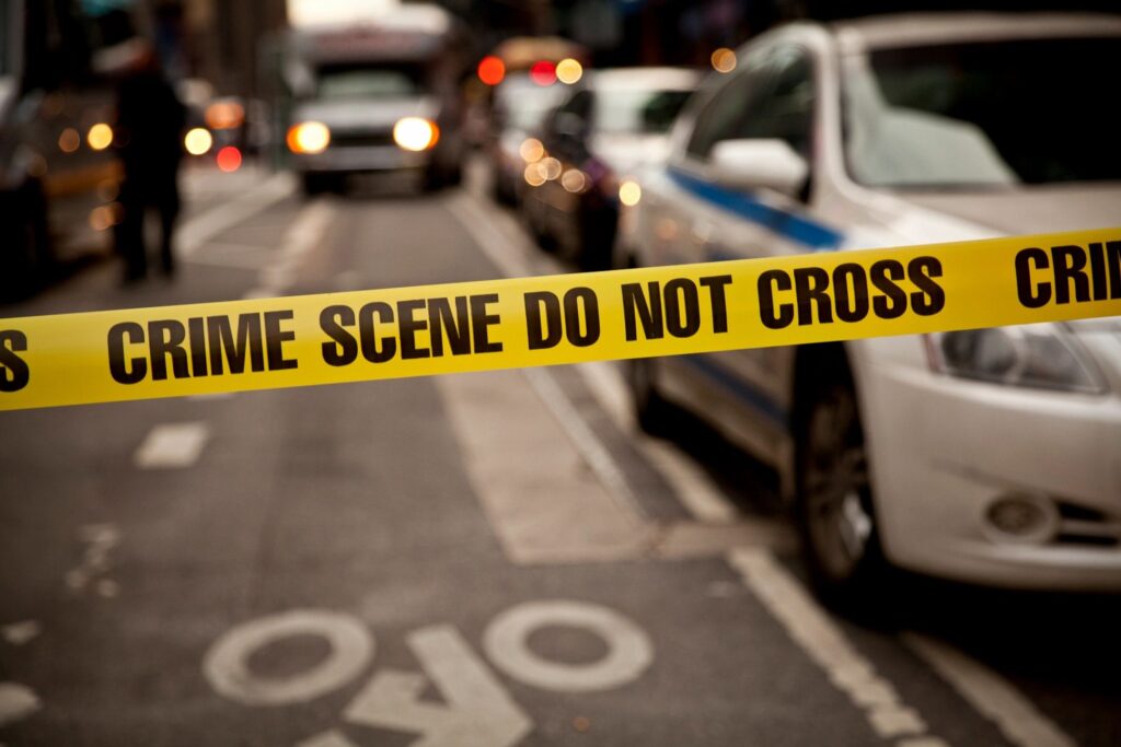 crime scene tape over serious violent crime