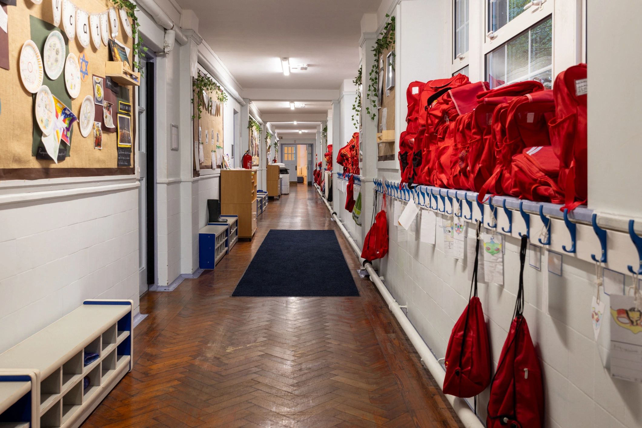 Clean, empty corridor representing restored facility readiness