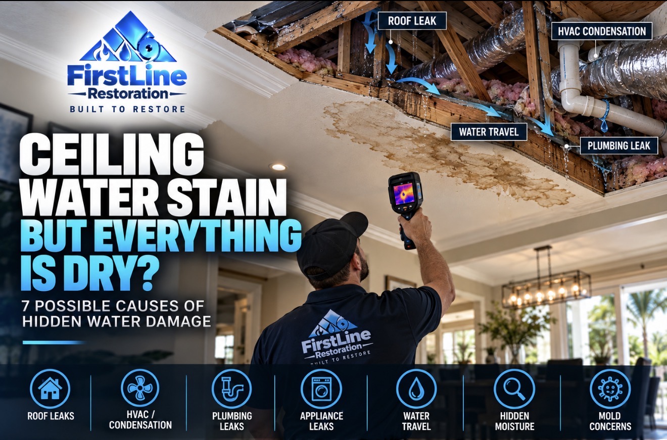 Ceiling Water Stain but Everything Is Dry? How to Find the Source of Hidden Water Damage